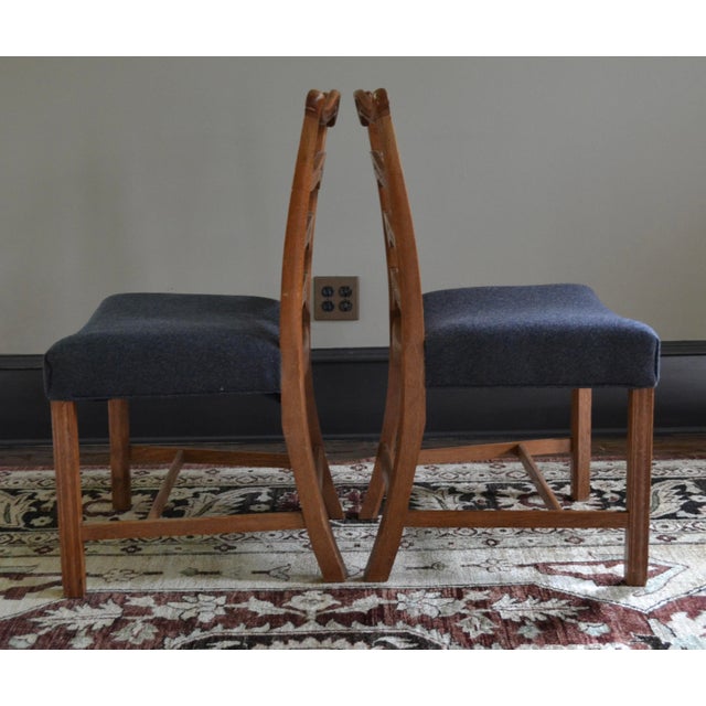Brown Early 20th Century English Oak Chippendale Style Ribbon Back Dining Chairs - Set of 12 For Sale - Image 8 of 14