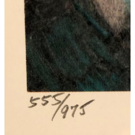 Barbara A. Wood Signed Lithograph “Pensive Woman” Custom Framed For Sale - Image 4 of 11