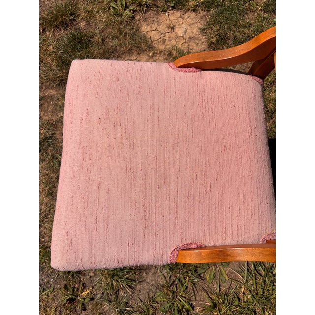 1900 - 1909 Antique Eastlake Victorian Parlour Side Chair With Pink Dupioni Silk Upholstery For Sale - Image 5 of 12