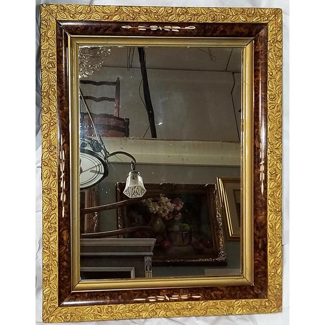Glass Antique American Gilt Mirror For Sale - Image 7 of 8