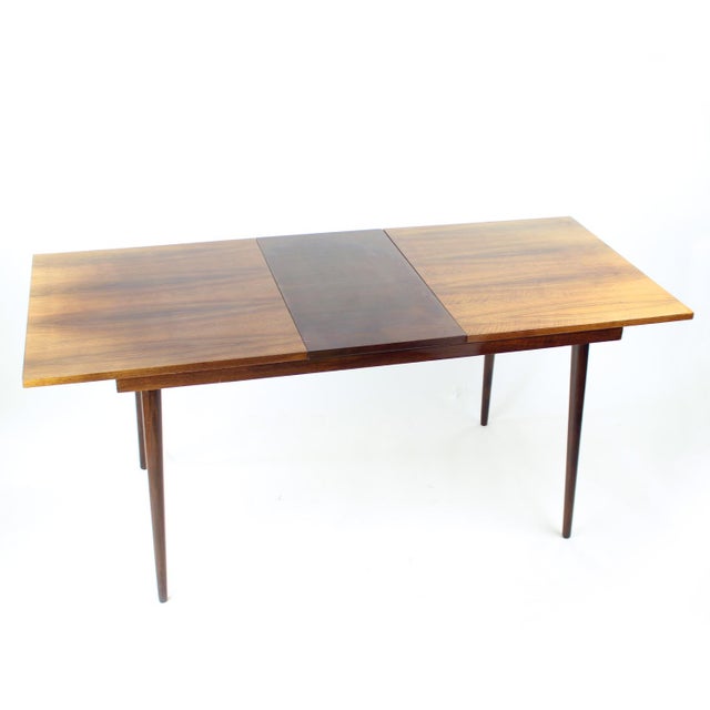 Mid-Century Modern Extendable Walnut Dining Table from Mier, Czechoslovakia, 1960s For Sale - Image 9 of 12