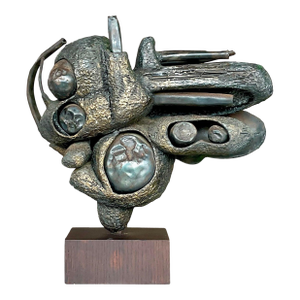 Vintage Boho Rudolph Seno Abstract Bronze Sculpture
