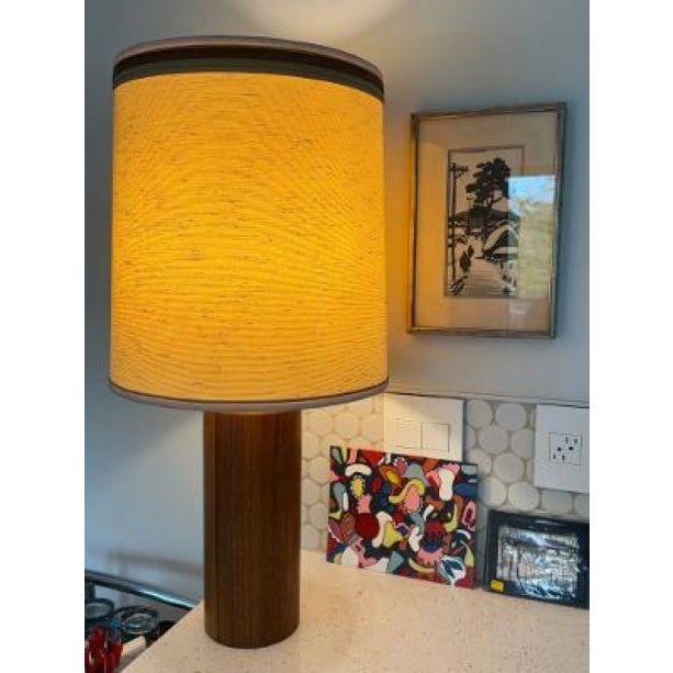 Mid-Century Modern 1960s Scandinavian Modern Architectural Solid Teak Table Lamp For Sale - Image 3 of 10
