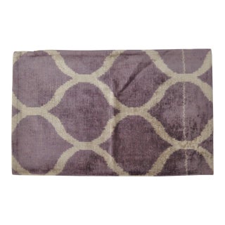 Purple Honeycomb Pattern Silk Velvet Pillow For Sale