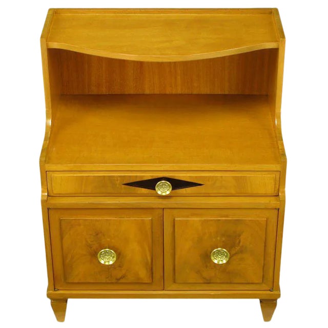 Grosfeld House Bleached Walnut & Mahogany Empire Night Stand For Sale