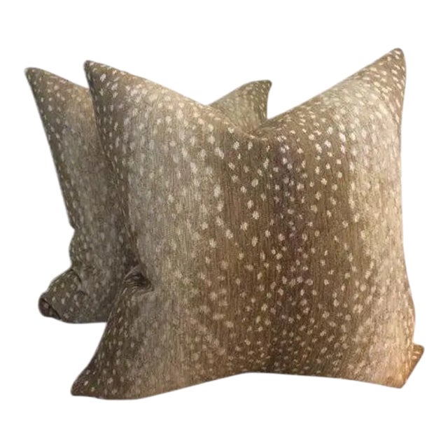 Antelope Chenille 18" Pillows - A Pair For Sale