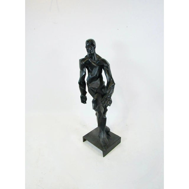 Metal Mid 20th Century Meticulously Formed and Welded Brutalist Style Skater Sculpture For Sale - Image 7 of 12