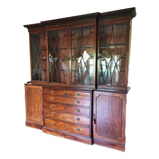 Vintage Custom Monumental Breakfront Cabinet For Sale