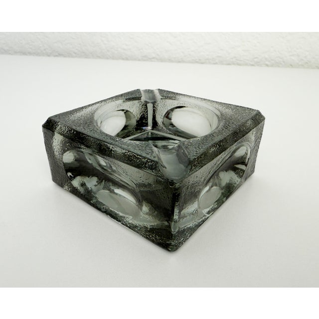 Smoked Murano Style Glass Ashtray Attributed to Antonio Imperatore, Italy 1970s For Sale In Sacramento - Image 6 of 8