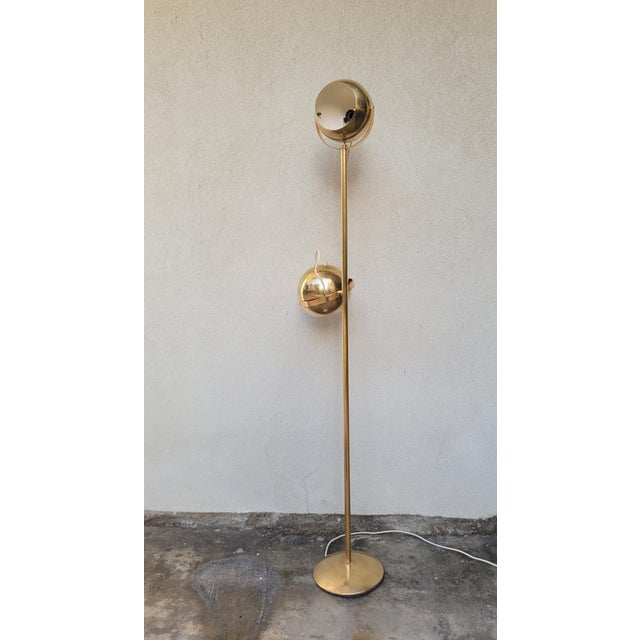 Metal Two-Light Brass Floor Lamp by Goffredo Reggiani, Italy, 1960s For Sale - Image 7 of 15