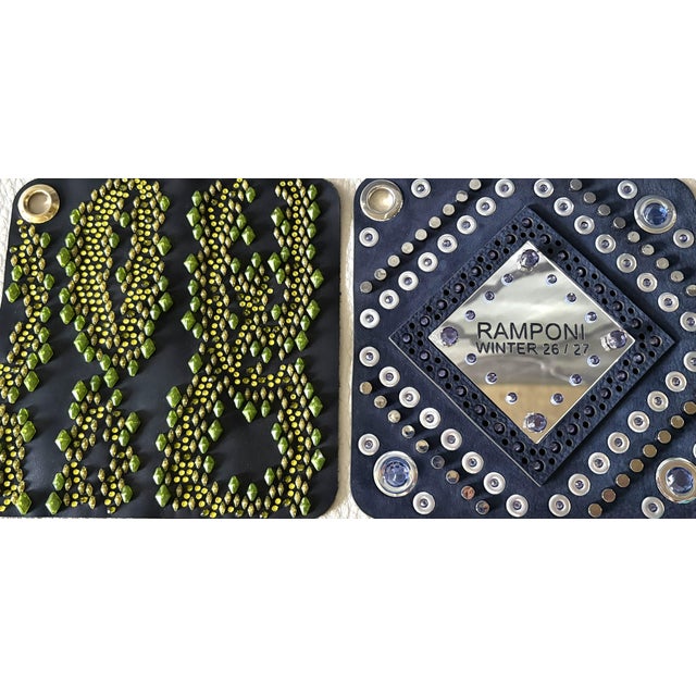Italian Italian Studded Leather Swatch No Number From 2026-2027 Collection For Sale - Image 3 of 6