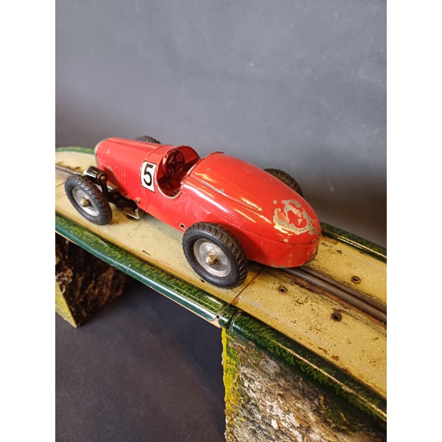 Metal 13301 G/3 Race Track with Red No. 5 Racing Car from Märklin, 1930s For Sale - Image 7 of 18