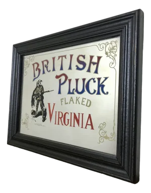 British Pluck Flaked Virginia Tobacco Cigarettes Advertising Mirror