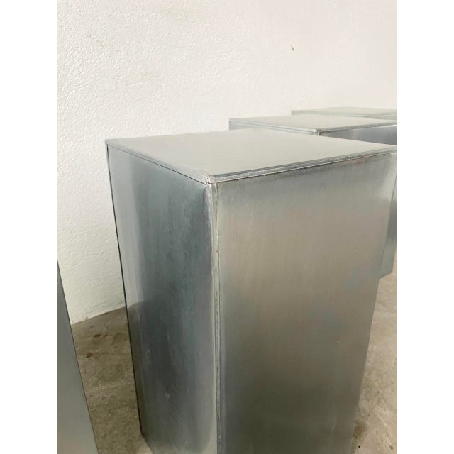 Vintage Stainless Steel Bases, 1980s, Set of 5 For Sale - Image 3 of 18