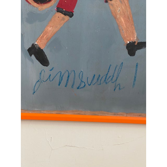 1990s Jimmy Lee Sudduth Painting “Farmers Kid” Self Taught Art Vintage, Framed For Sale - Image 10 of 12