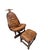 1960s Brutalist Brazilian Chair and Hocker in Patched Leather, 1960s, Set of 2 For Sale - Image 5 of 18