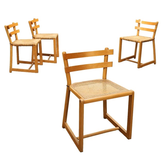 Vintage Chairs in Beech Wood & Vienna Straw Seat, 1980s For Sale - Image 11 of 11