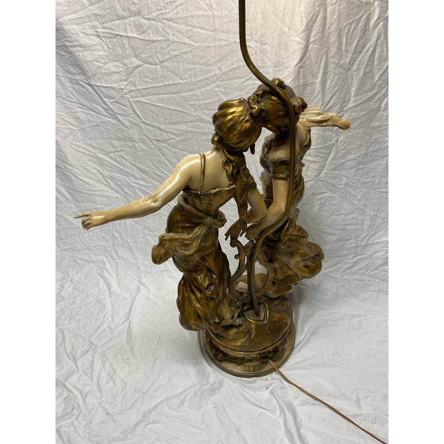1920s 1920s Art Nouveau Signed Moreau Lamp For Sale - Image 5 of 11