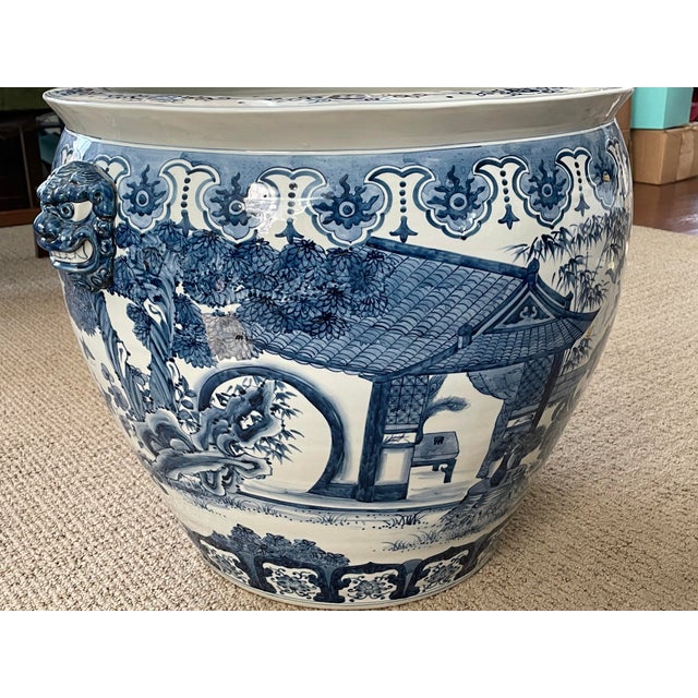 Chinese Export XXL Blue & White Porcelain Tree Pot Floor Planter For Sale - Image 9 of 12