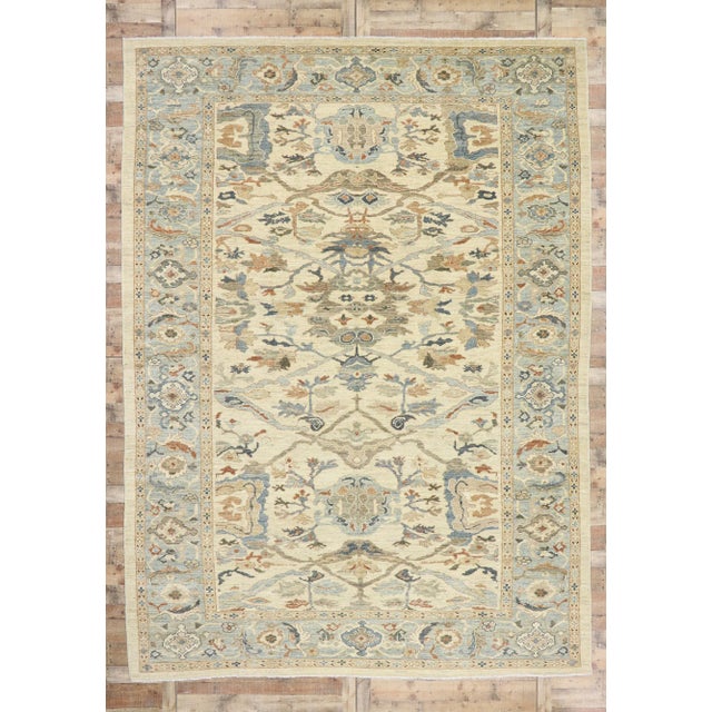 Tan Persian Sultanabad Rug - 10'04 X 14'00 For Sale - Image 8 of 9