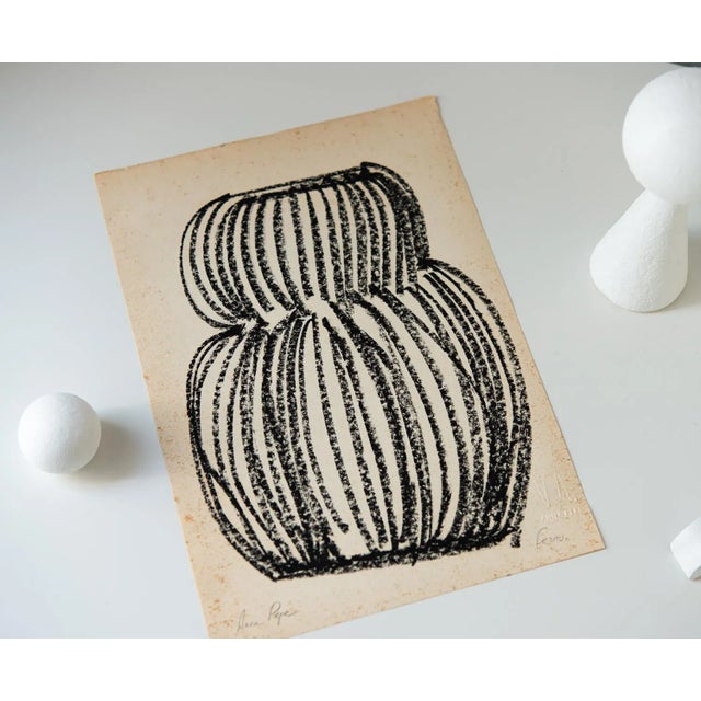 Contemporary "Forms" Contemporary Abstract Oil Pastel Drawing For Sale - Image 3 of 4