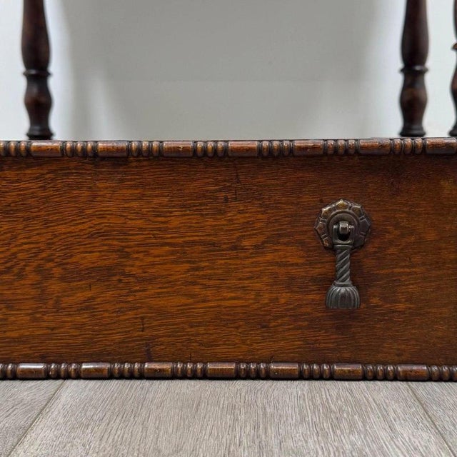 Antique Early 20th Century English Jacobean Oak Bureau For Sale - Image 13 of 14