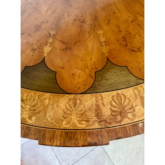 Very Fine Ej Victor Newport Historic Collection Carved Inlaid Console Foyer Hall Table For Sale In West Palm - Image 6 of 12
