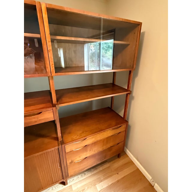 Mid-Century Modern Noral Olson Kopenhavn Mid Century Danish Freestanding Wall Unit For Sale - Image 3 of 11