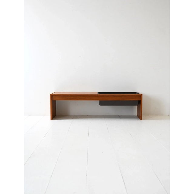 Black Vintage Scandinavian Teak Coffee Table with Flower Holder, 1960s For Sale - Image 8 of 8