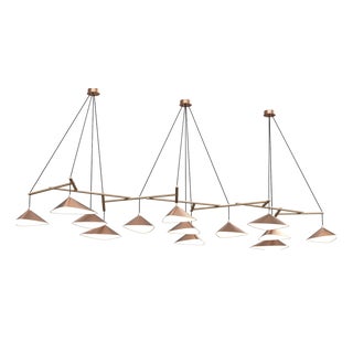 Emily Group of Thirteen Pendant Light in Copper Semi-Matte by Daniel Becker for Moss Objects For Sale