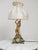 Late 19th century french gilt metal & verde antico marble mantel clock table lamp with signed lavergne figure –...