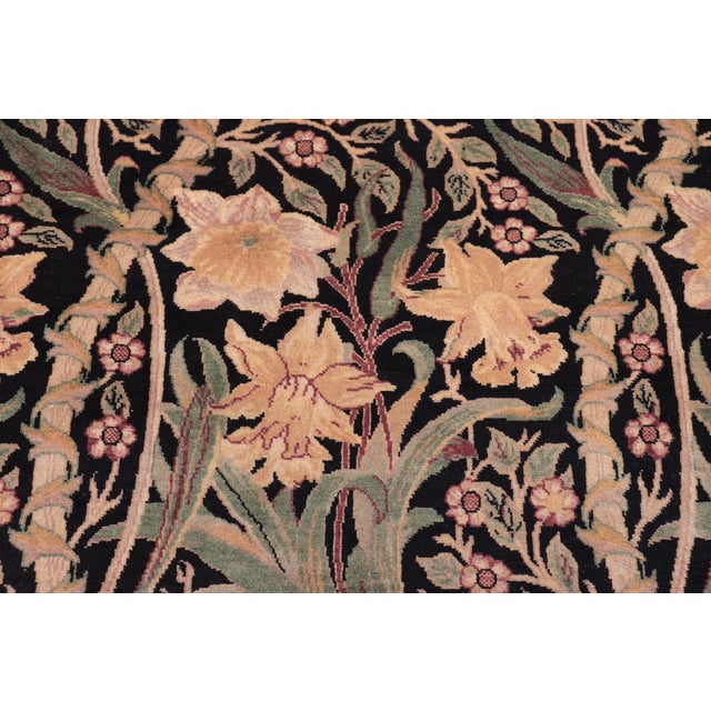 Elegant Pak-Persian Black/Taupe Wool Rug - 9'2'' X 12'4'' For Sale In New York - Image 6 of 9