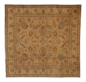 1970s Vintage Signed Square Persian Tabriz Rug