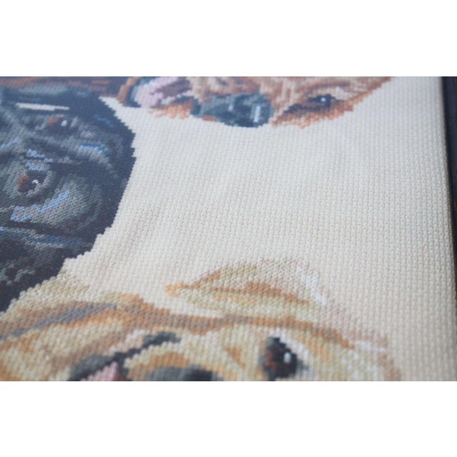 Vintage Framed Labrador & Retriever Hunting Dog Needlepoint For Sale In Milwaukee - Image 6 of 9