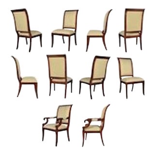 Regency Upholstered Dining Chairs - Set of 10 For Sale