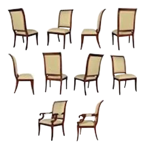 Regency Upholstered Dining Chairs - Set of 10