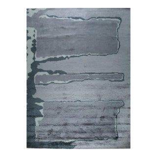 5x8 Maya Purple Abstract Modern Hand Knotted Wool Carpet Rug For Sale