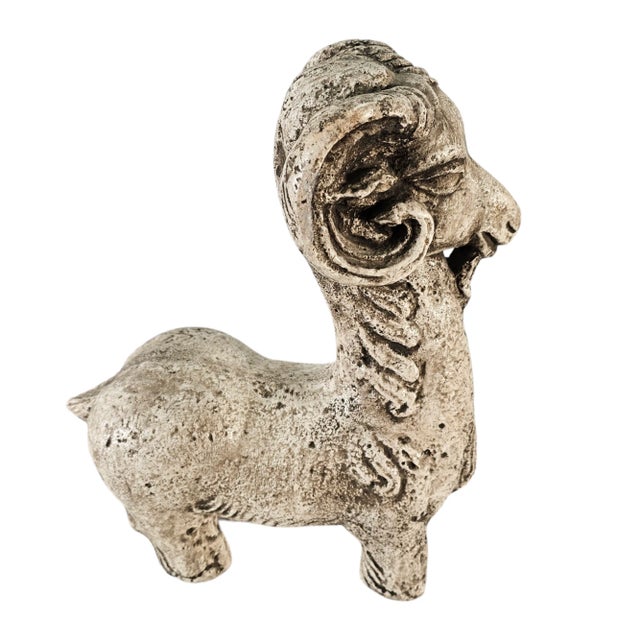 Mid-Century Modern MCM Heavy Austin Productions Long Neck Billy Goat Ram 16” 1961 Museum Sculpture For Sale - Image 3 of 10