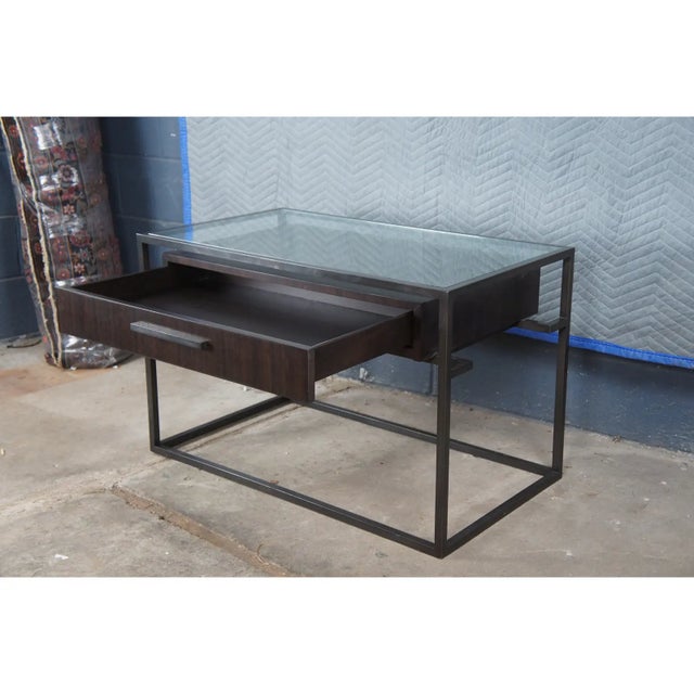 Mid-Century Modern Restoration Hardware Kennan Quartersawn Paldao Side Table For Sale - Image 3 of 3