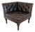 Black Leather Chesterfield Armchair Corner Salon Moschino Haslam Country House Designer, 1990s For Sale