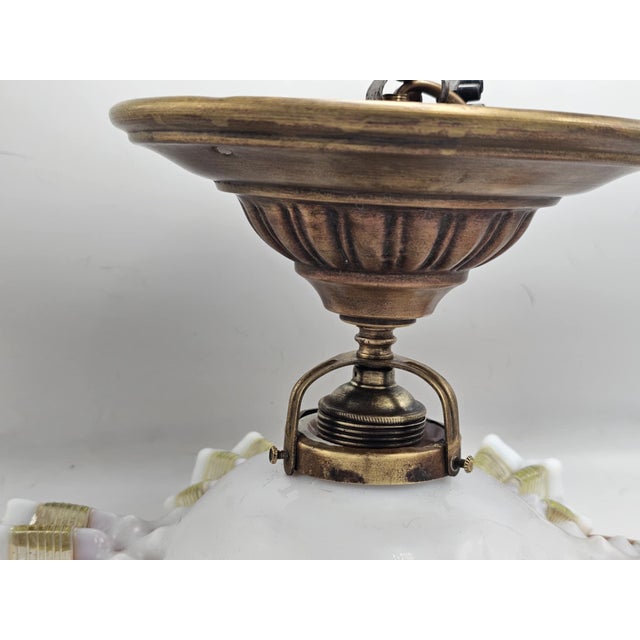 Art Nouveau Brass Ceiling Lamp, 1890s For Sale - Image 5 of 8