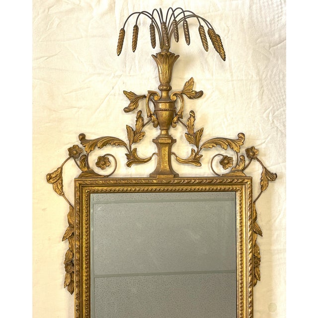 Wood Early 20th Century Adams Federal Style Mirror With Wheat Sheaf and Laurel Leaf Details For Sale - Image 7 of 12
