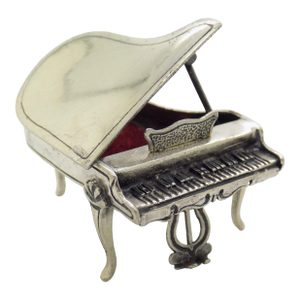 Vintage Italian Handmade Genuine Sterling Silver 925 Piano Instrument Figurine / Pill Snuff Trinket Box