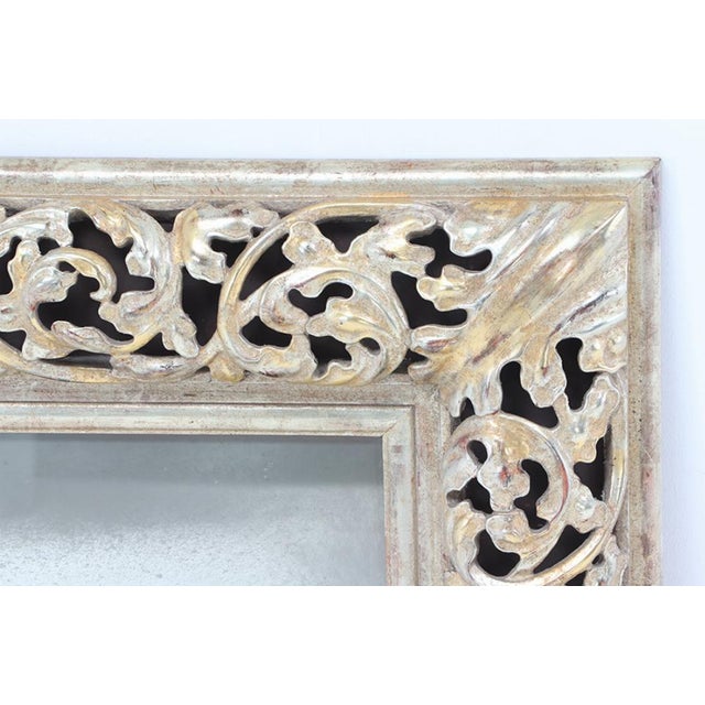 A Modern Silver Gilt Carved Wood Mirror. For Sale - Image 4 of 5