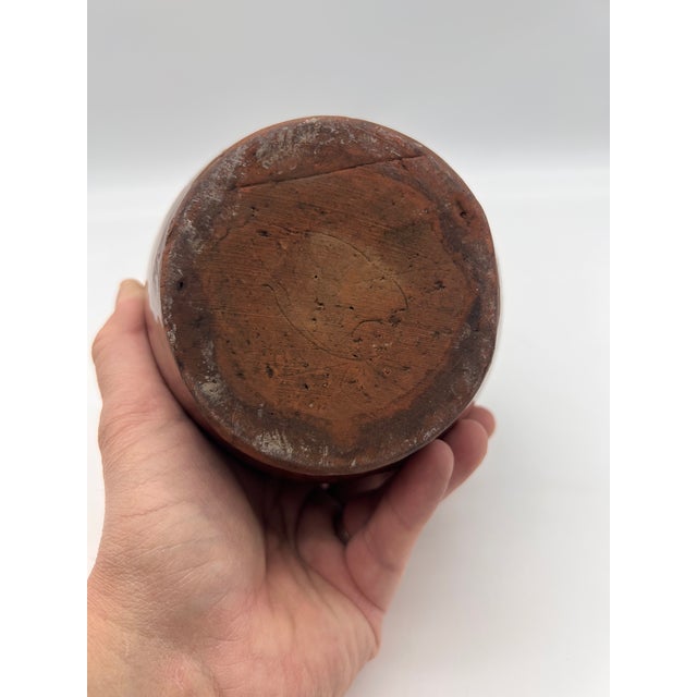 Ceramic A Fine Antique Pennsylvania Folk Art Redware Storage Crock, 1850's For Sale - Image 7 of 12