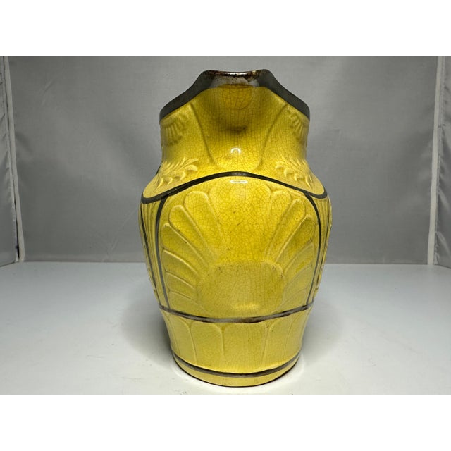 19th Century Antique Canary Yellow Silver Luster Pitcher: Staffordshire Regency Jug For Sale - Image 5 of 10
