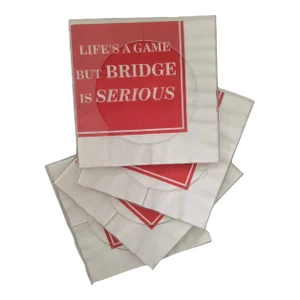 Mid Century Modern Lucite "Bridge Game" Cocktail Napkin Coasters- Set of 4