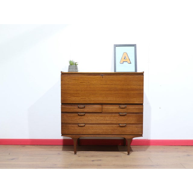 Mid-Century Modern Mid Century Modern Vintage Teak Bar Cart Cocktail Cabinet Dry Bar by Meredew For Sale - Image 3 of 16
