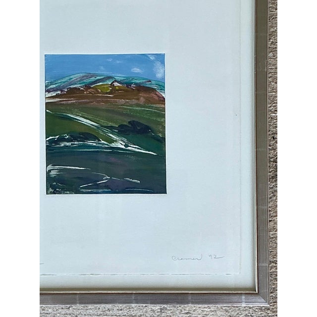Framed Abstract Landscape Monotype Print For Sale - Image 10 of 17
