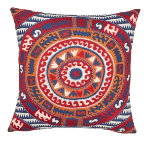 Schumacher Corfu Pillow in Navy Multi